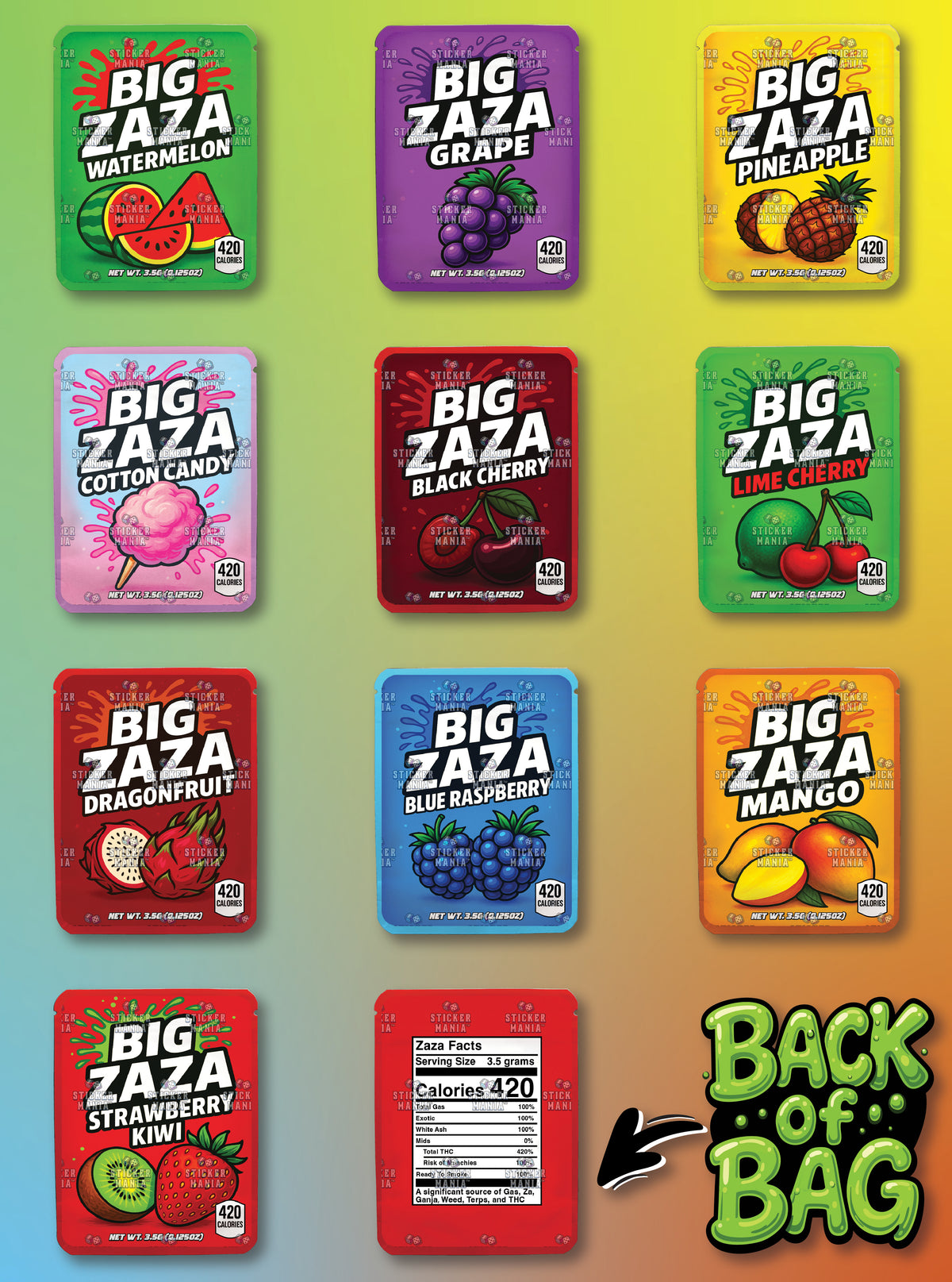 Big Zaza | 3.5G Sticker Bags
