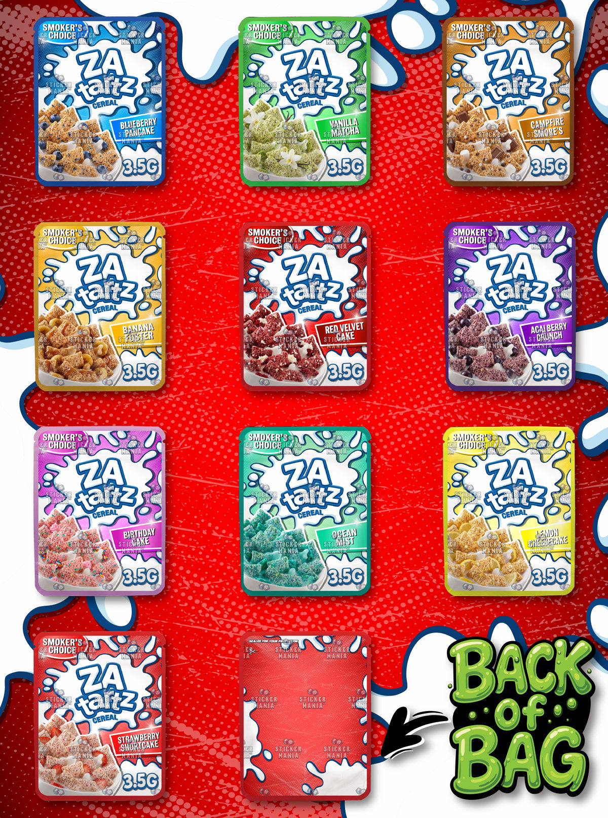 Za Tartz Cereal | 3.5G Sticker Bags