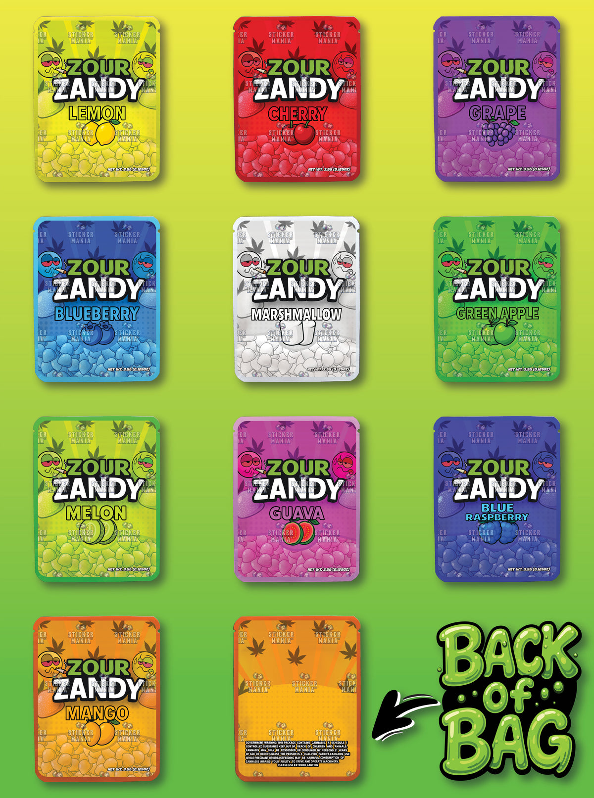 Zour Zandy | 3.5G Sticker Bags