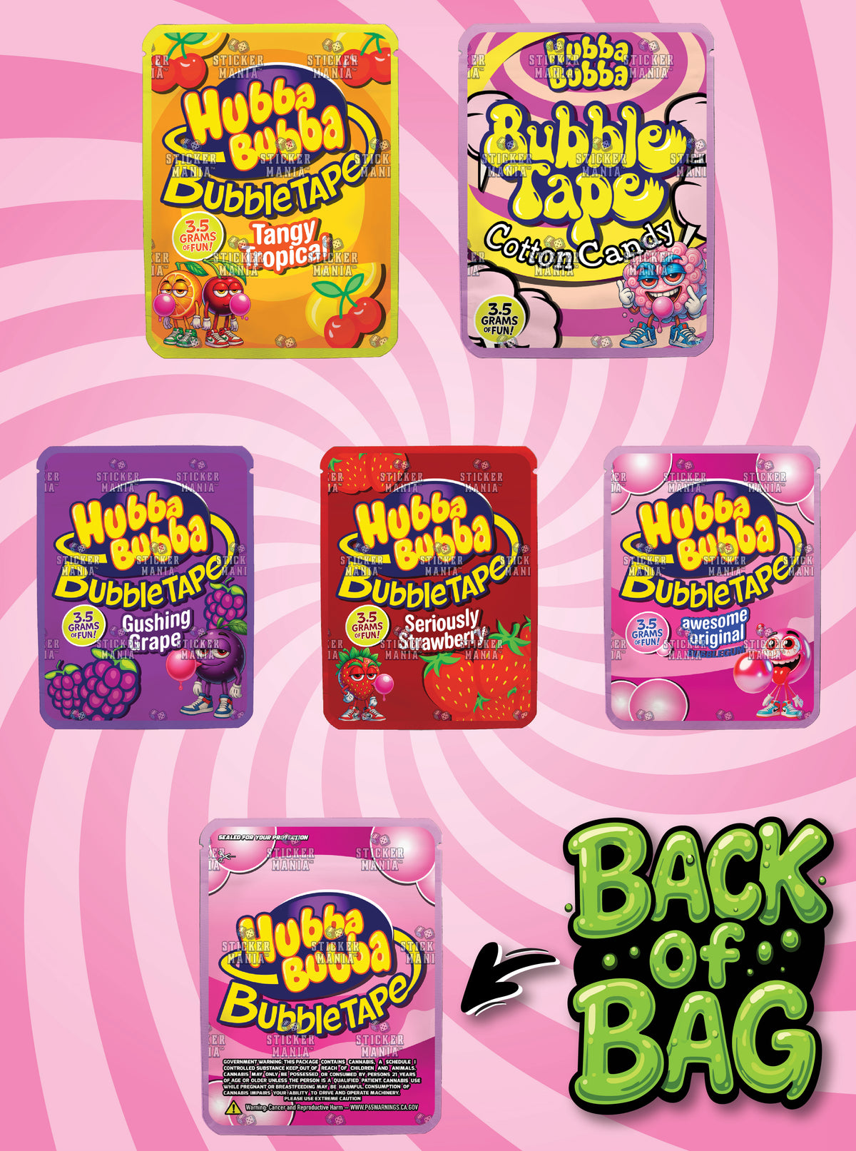 Bubble Tape | 3.5G Sticker Bags