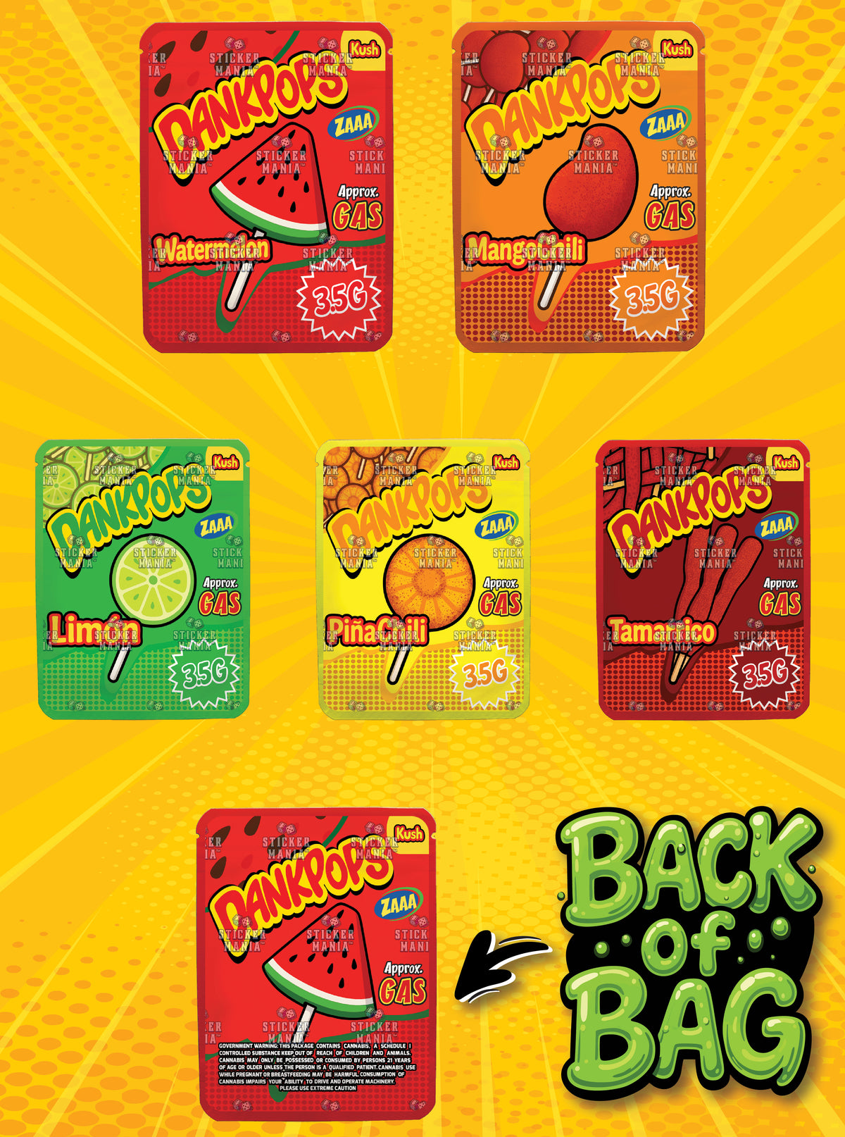 Dankpops | 3.5G Sticker Bags