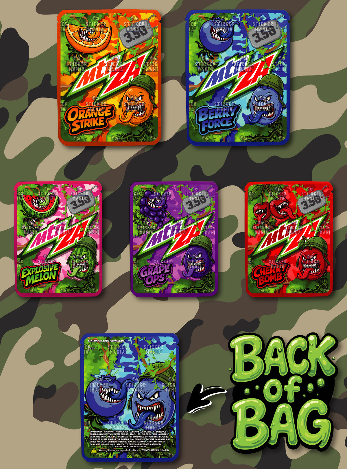 Mtn Za | 3.5G Sticker Bags