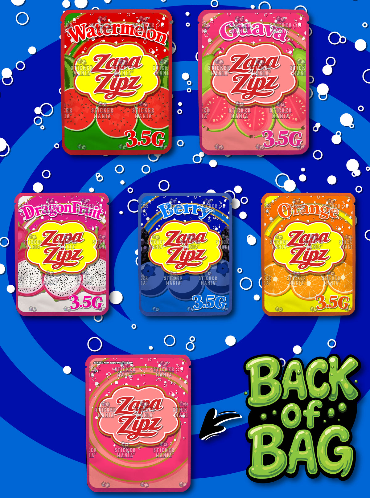 Zapa Zipz | 3.5G Sticker Bags