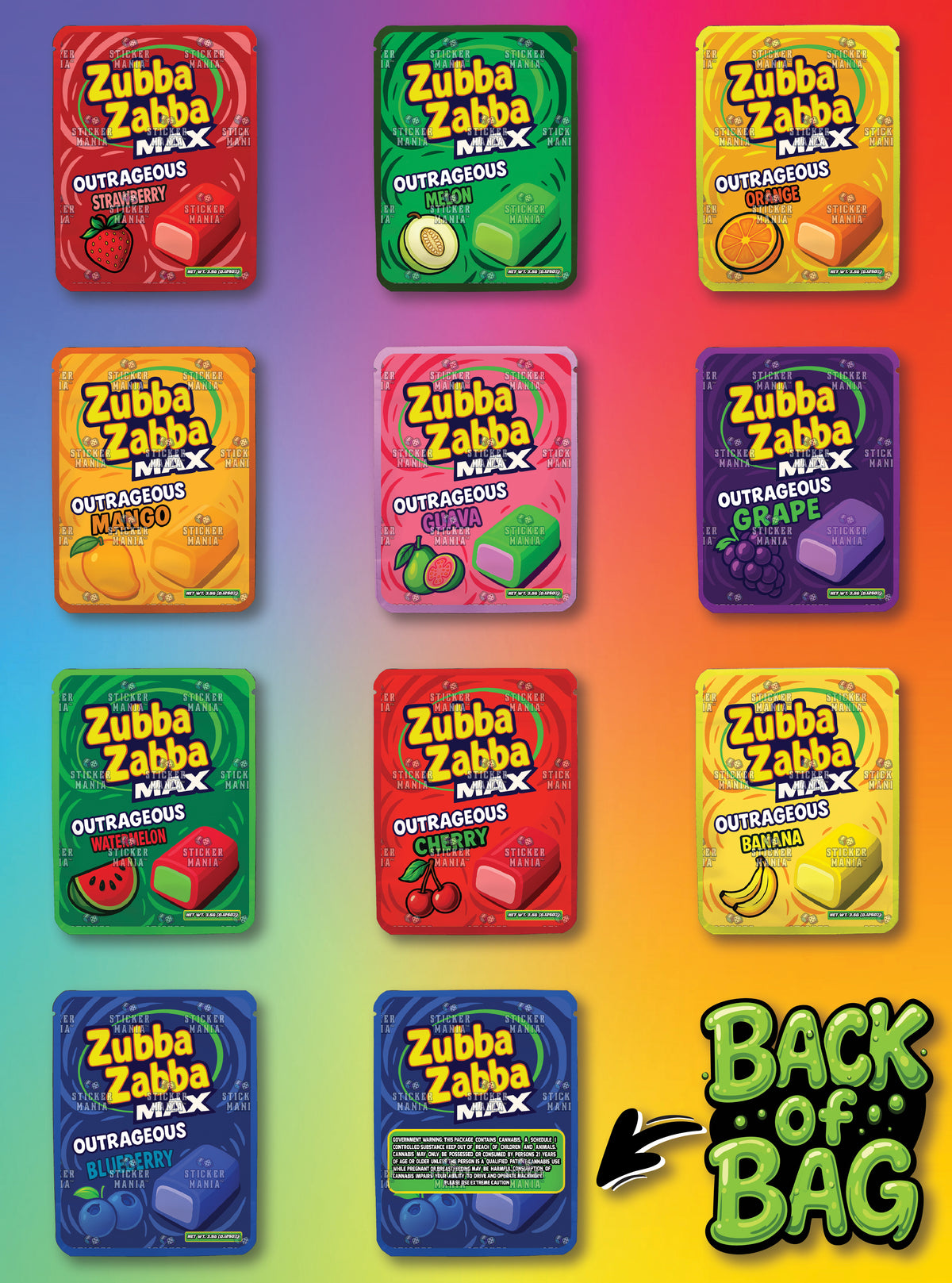 Zubba Zabba | 3.5G Sticker Bags