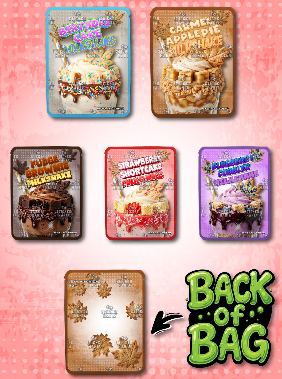Milkshake | 3.5G Sticker Bags