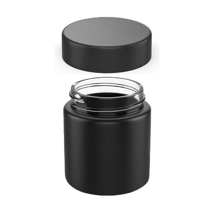 3oz Matte Black Glass Jar with Child-Resistant Lid