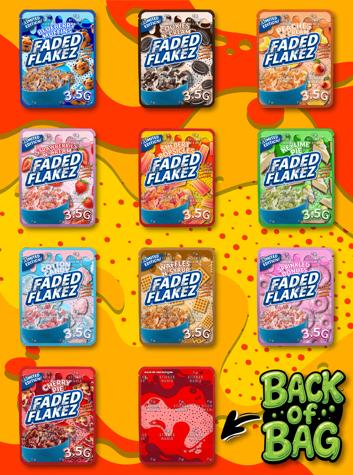 Faded Flakez | 3.5G Sticker Bags