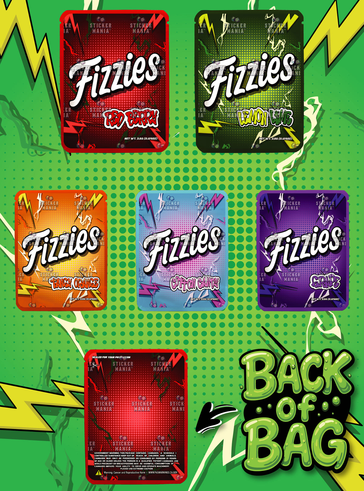 Fizzies | 3.5G Sticker Bags