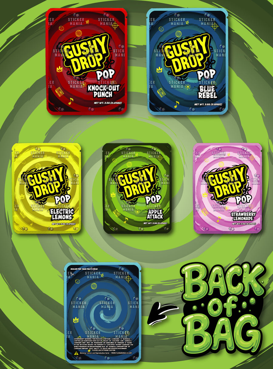Gushy Drop Pop | 3.5G Sticker Bags