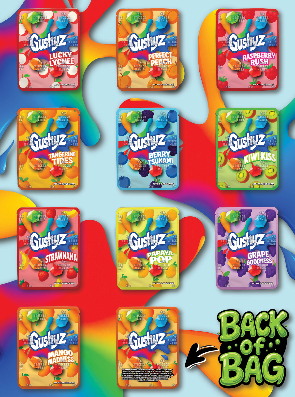 Gushyz | 3.5G Sticker Bags