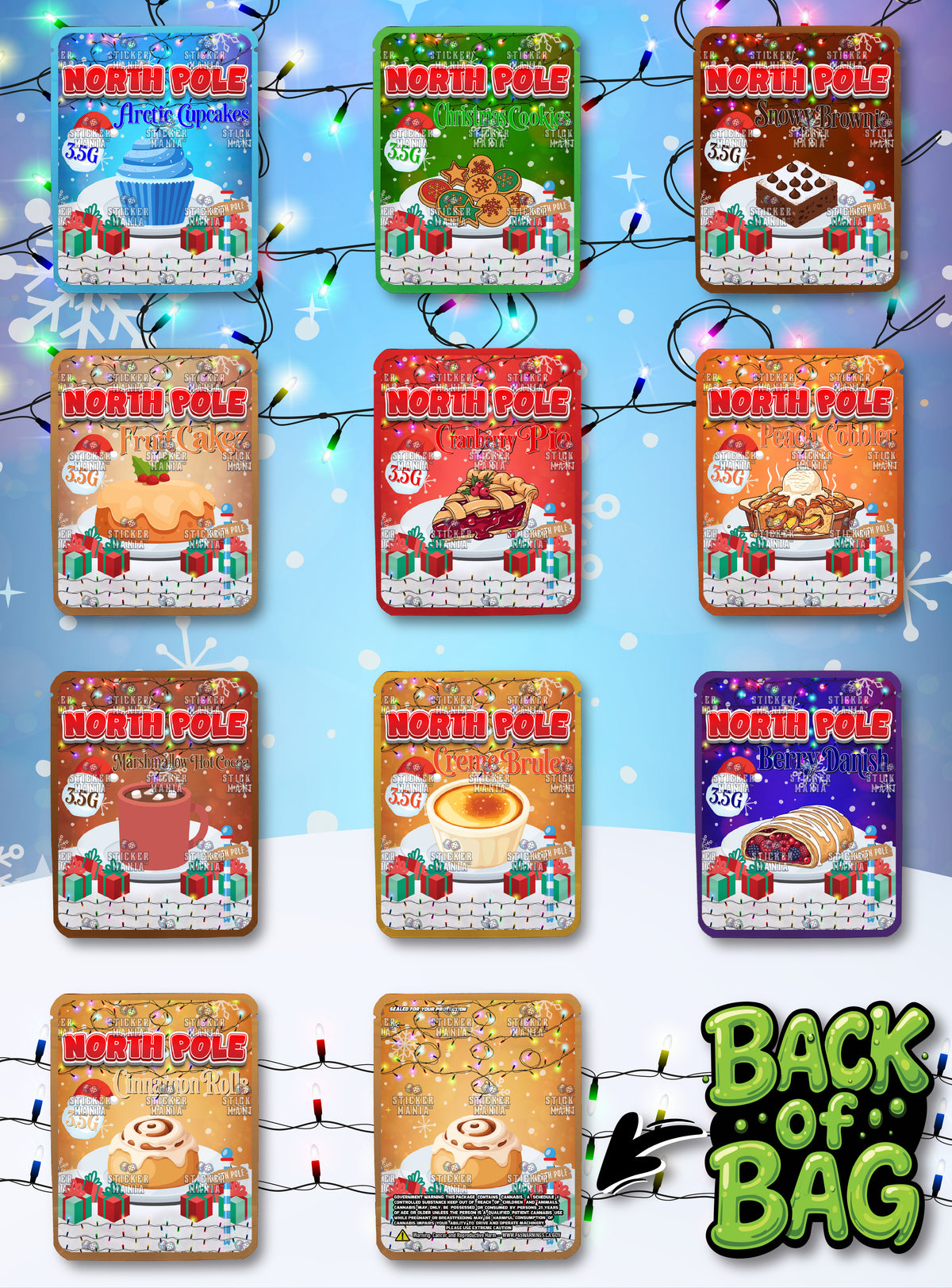 North Pole | 3.5G Sticker Bags