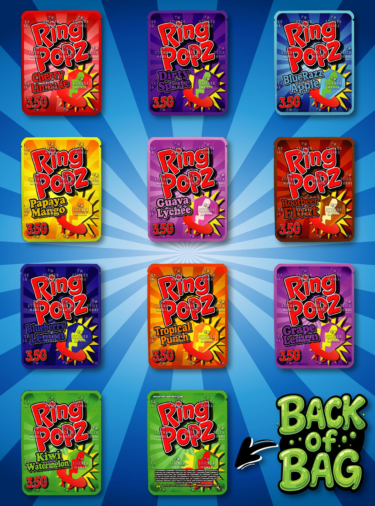 Ring Popz | 3.5G Sticker Bags