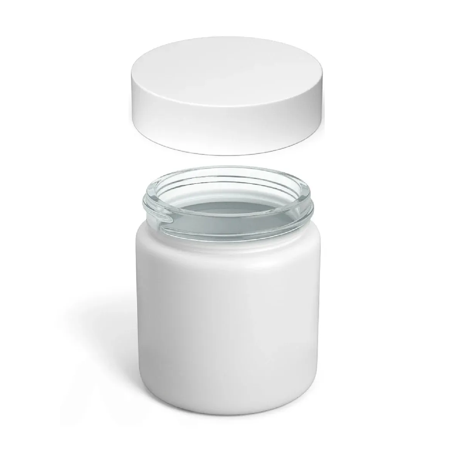 3oz White Black Glass Jar with Child-Resistant Lid