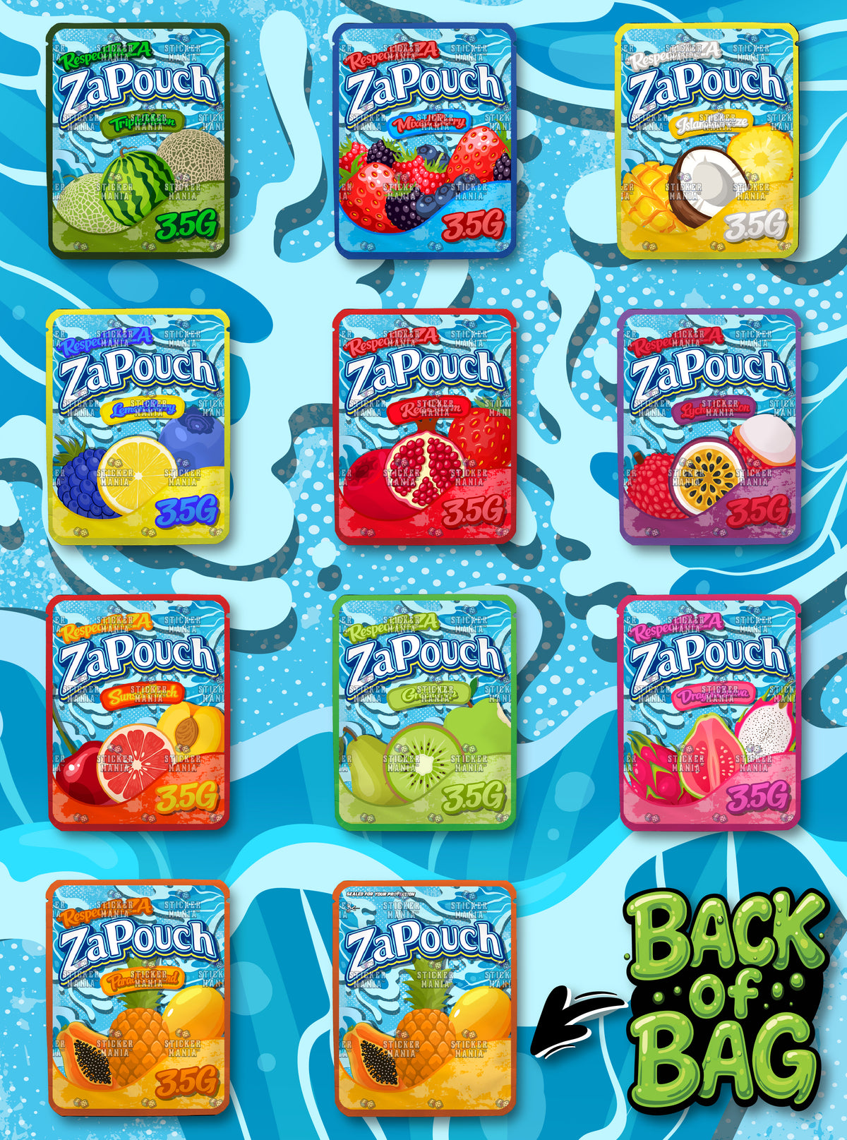Zapouch | 3.5G Sticker Bags