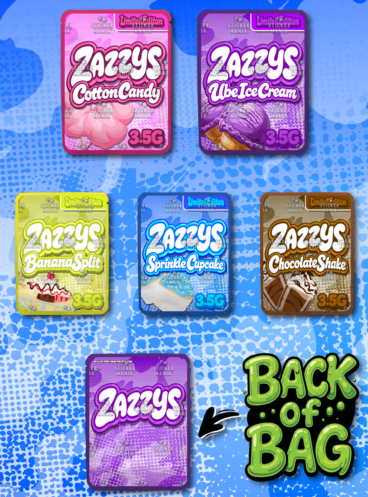 Zazzys | 3.5G Sticker Bags