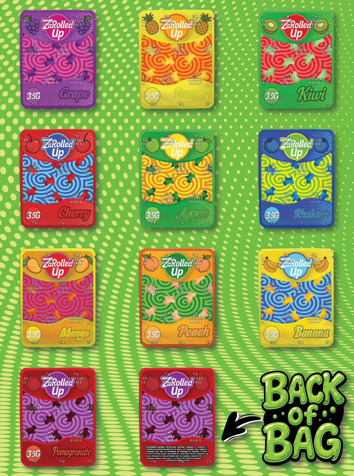 Za Rolled Up | 3.5G Sticker Bags