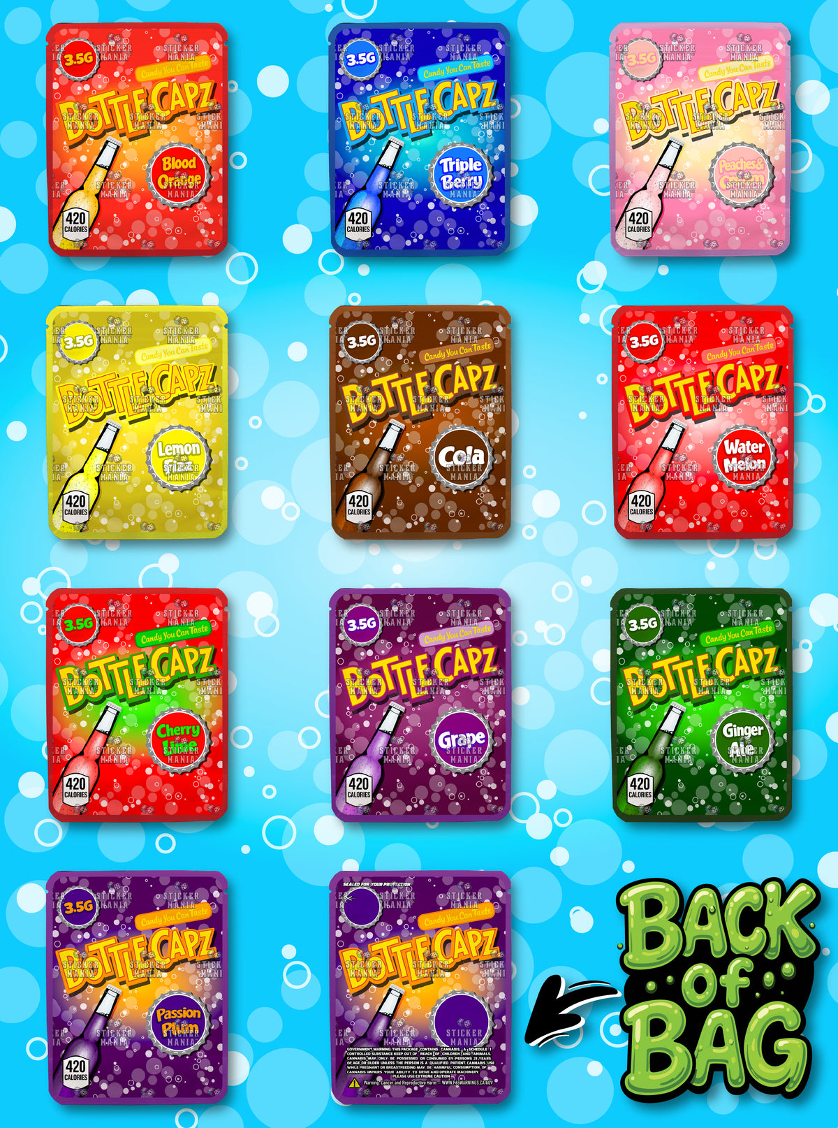 Bottle Capz | 3.5G Sticker Bags