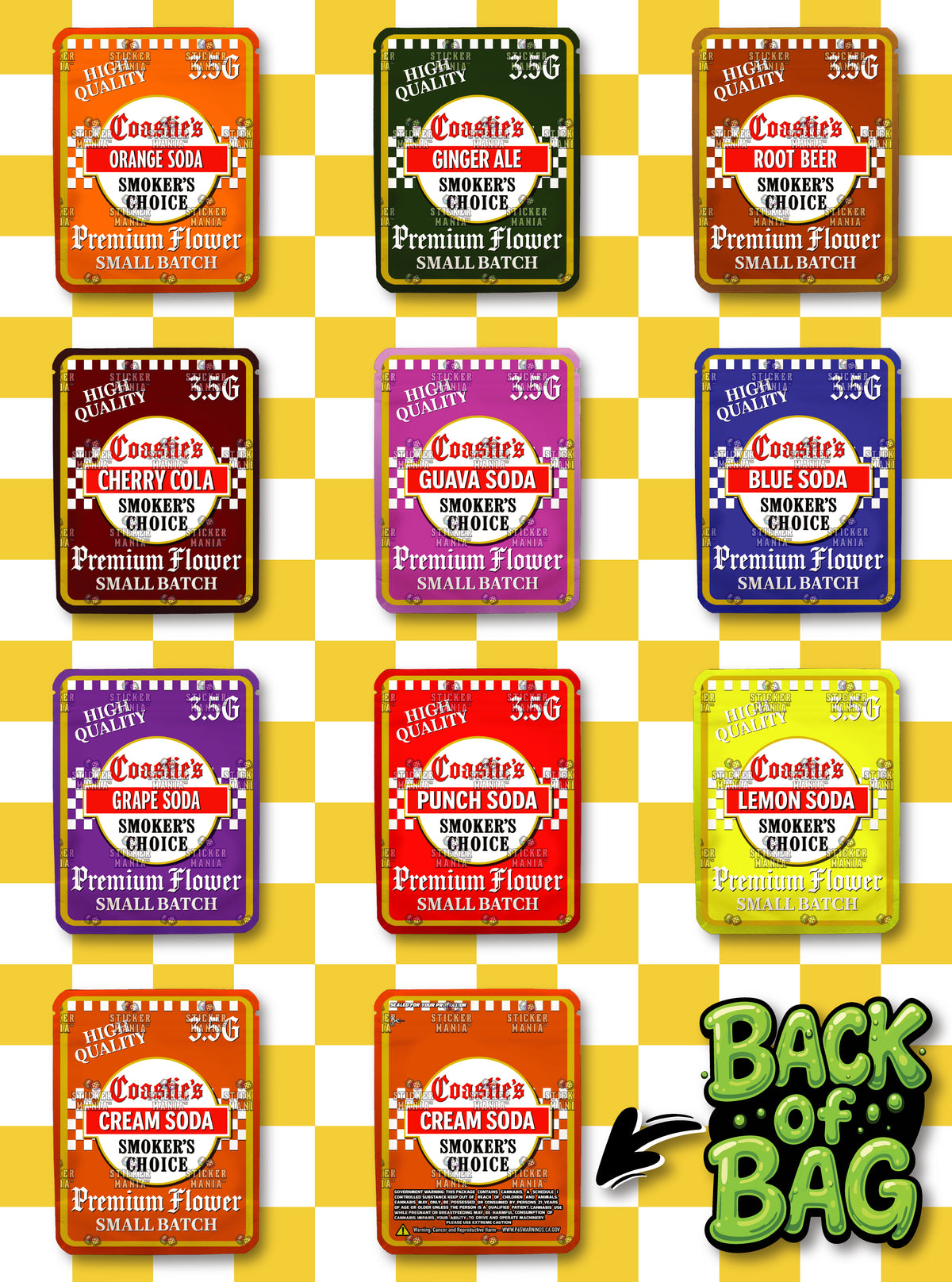 Coastie's | 3.5G Sticker Bags