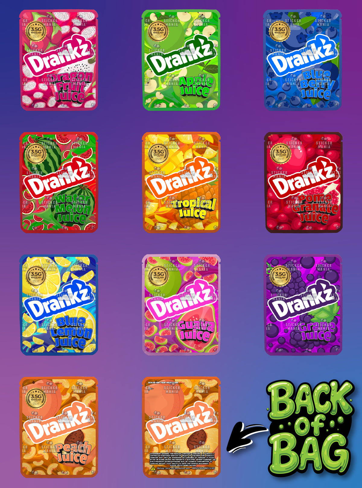 Drankz | 3.5G Sticker Bags