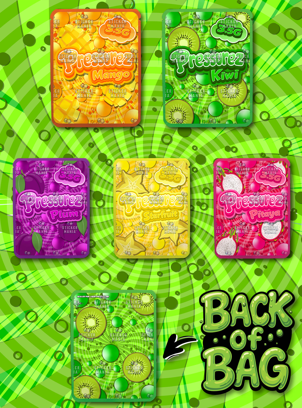 Pressurez | 3.5G Sticker Bags