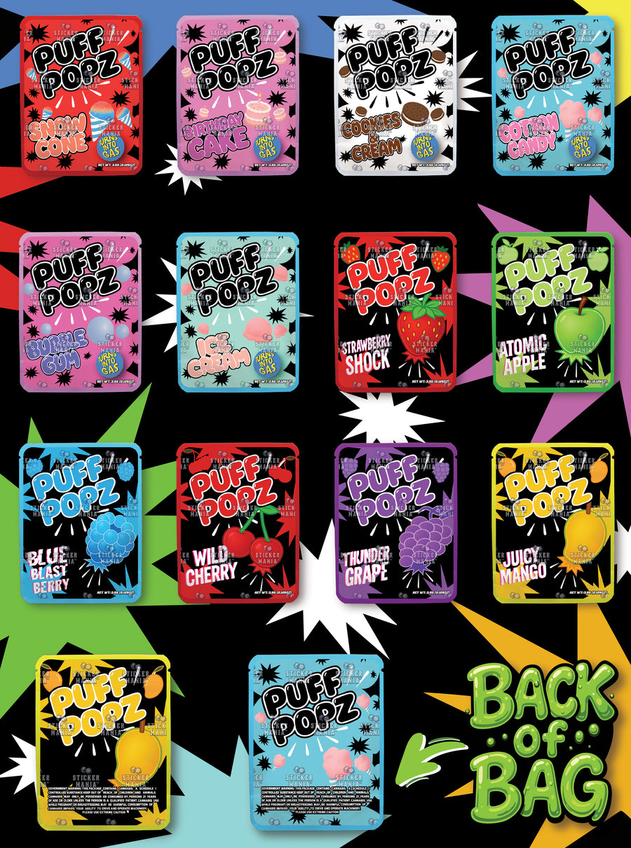 Puff Popz | 3.5G Sticker Bags